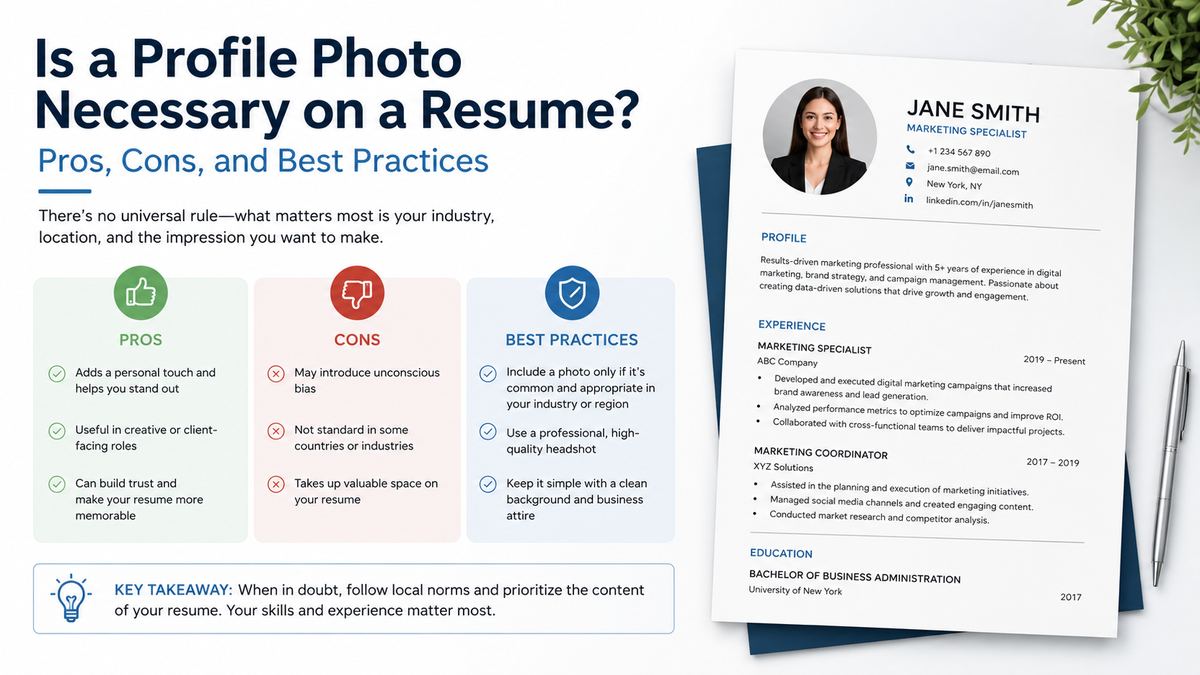 Is a Profile Photo Necessary on a Resume? Pros, Cons, and Best Practices
