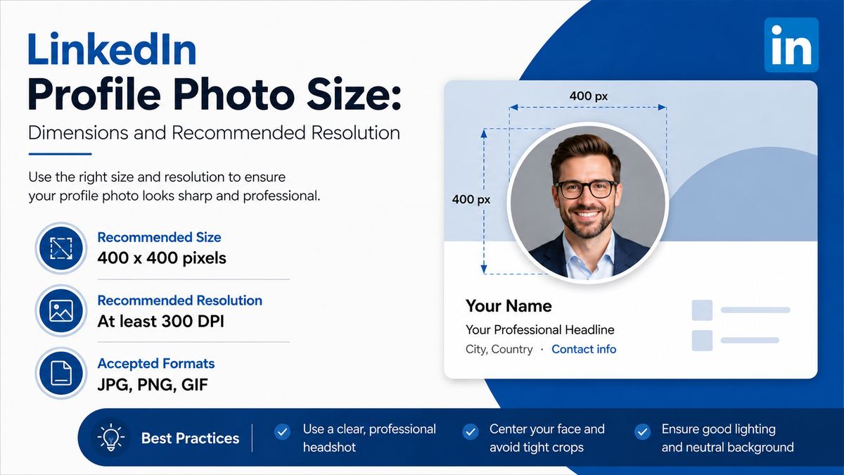 LinkedIn Profile Photo Size: Dimensions and Recommended Resolution